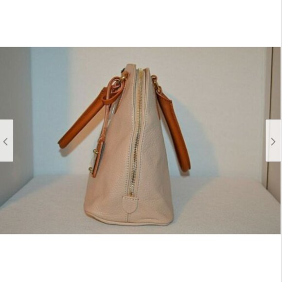 VALENTINA Rose Color  Leather Crossbody Handbag - Picture 3 of 8